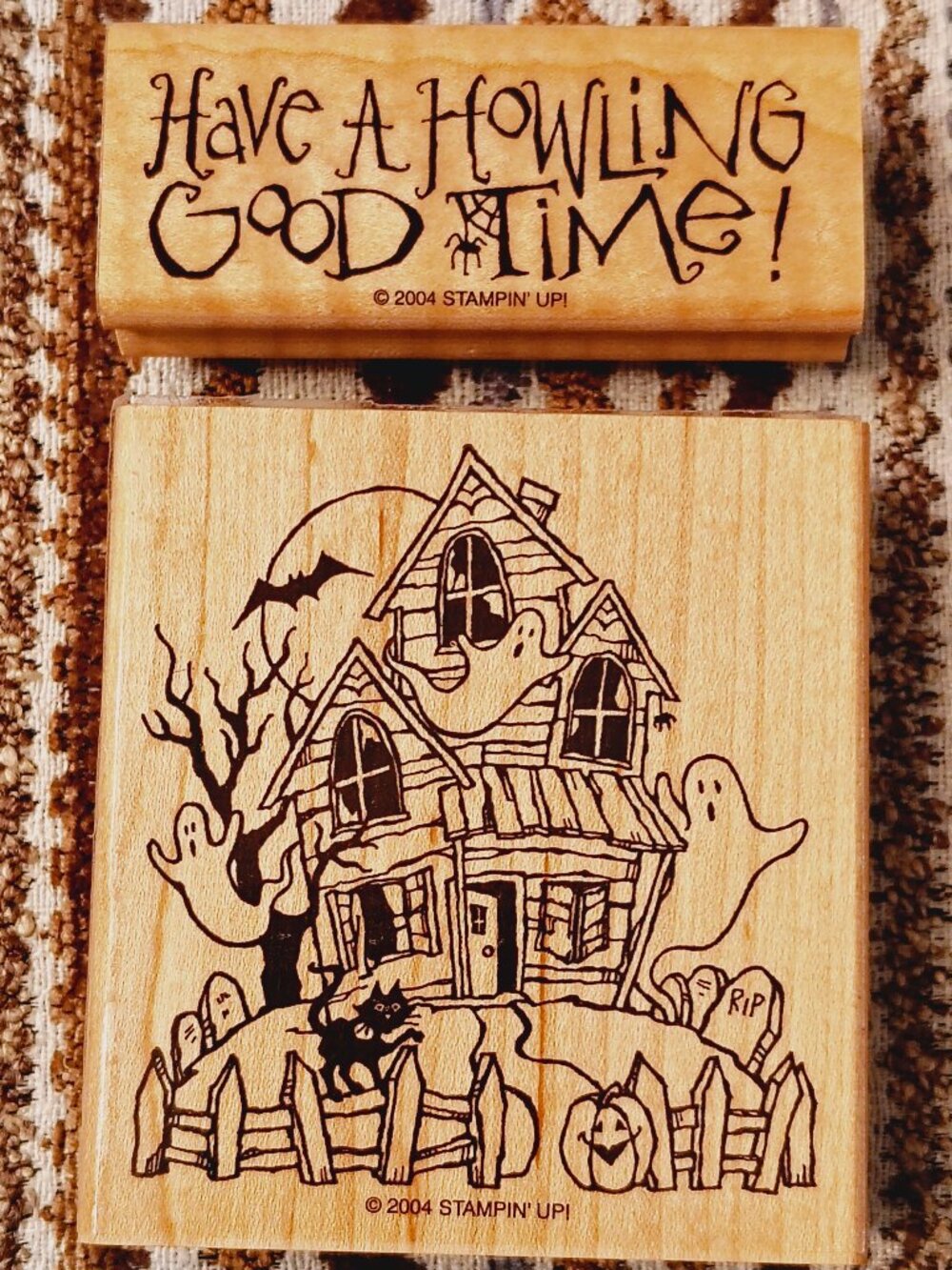 Stampin Up Halloween Haunted House Ghosts Have A Howling Good Time Rubber Stamp